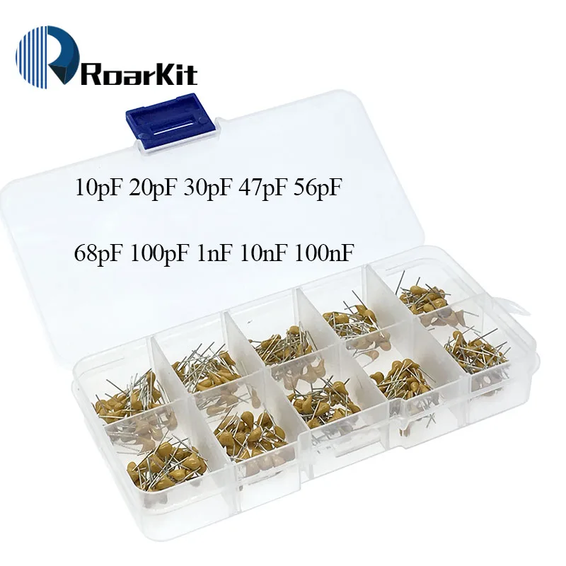

300pcs 10Value 50V 10pF To 100nF Multilayer Ceramic Capacitor Assortment Kit