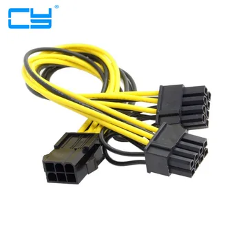 

2pcs PCI Express Graphics Card Connector PC Power Supply Cable CPU Molex 6pin to 2 PCI-e 8(6+2)pin Internal Cable Power Splitter