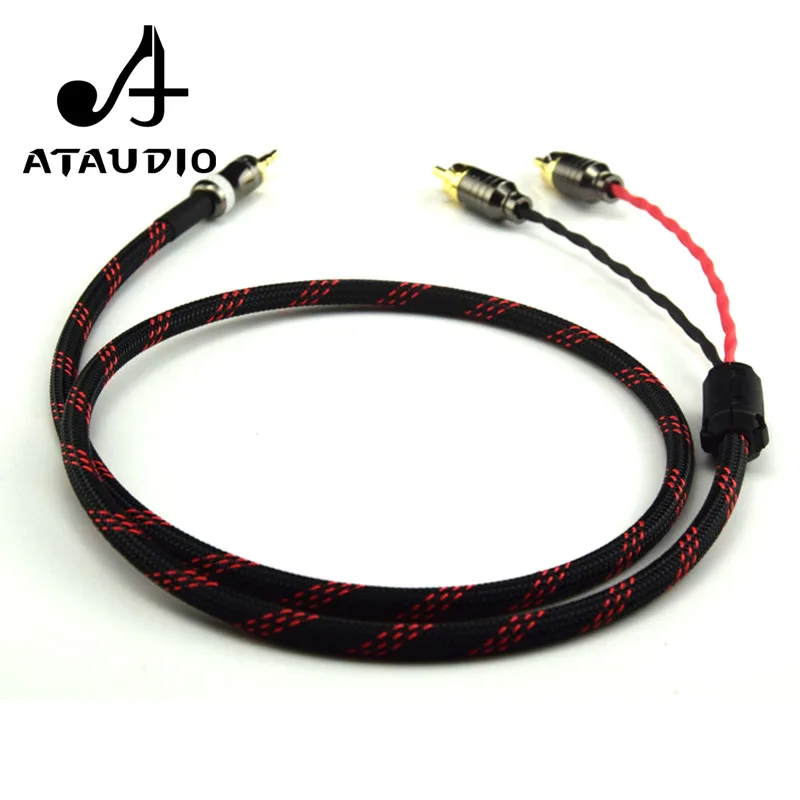 Аудиокабель ATAUDIO Hifi Canare 3 5 мм на 2RCA усилитель для мобильного телефона высокое