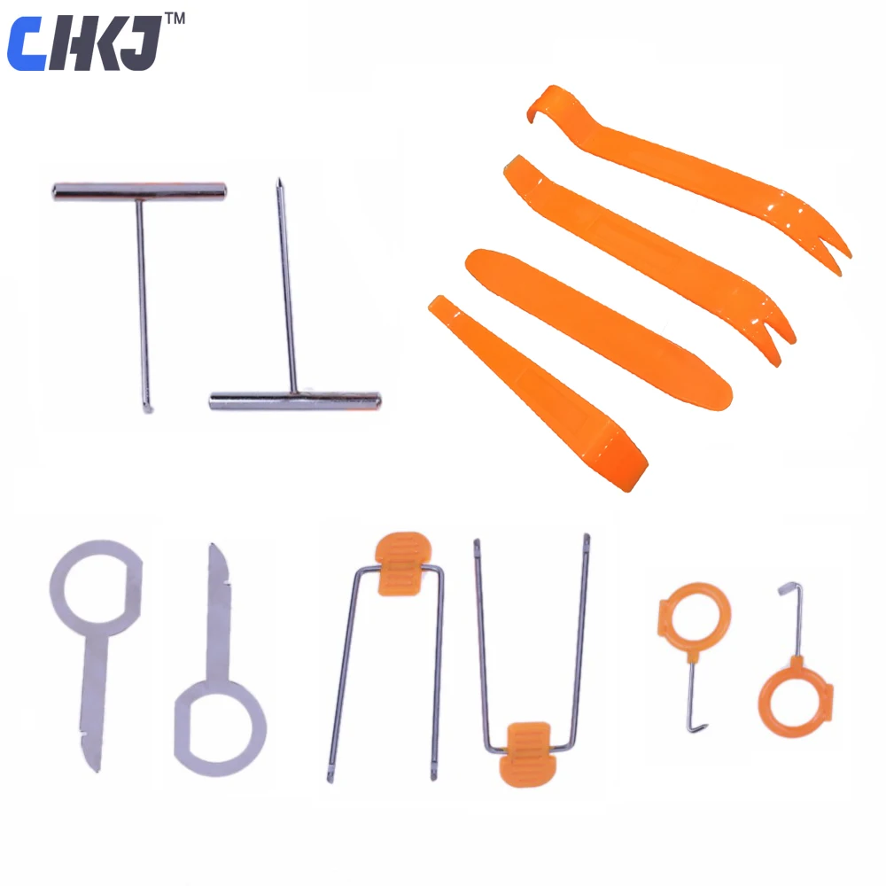 CHKJ 12pcs lot Plastic Pry Tool Trim Removal Tool Car Radio Door Clip Panel Dash Audio Professional Vehicle Refit Repairing Tool