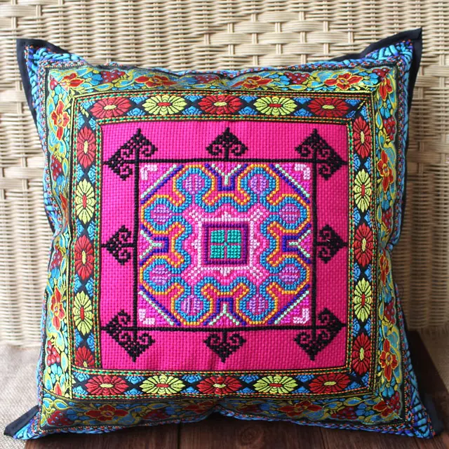 China ethnic minority areas hand embroidery Home Decor cushion Linen