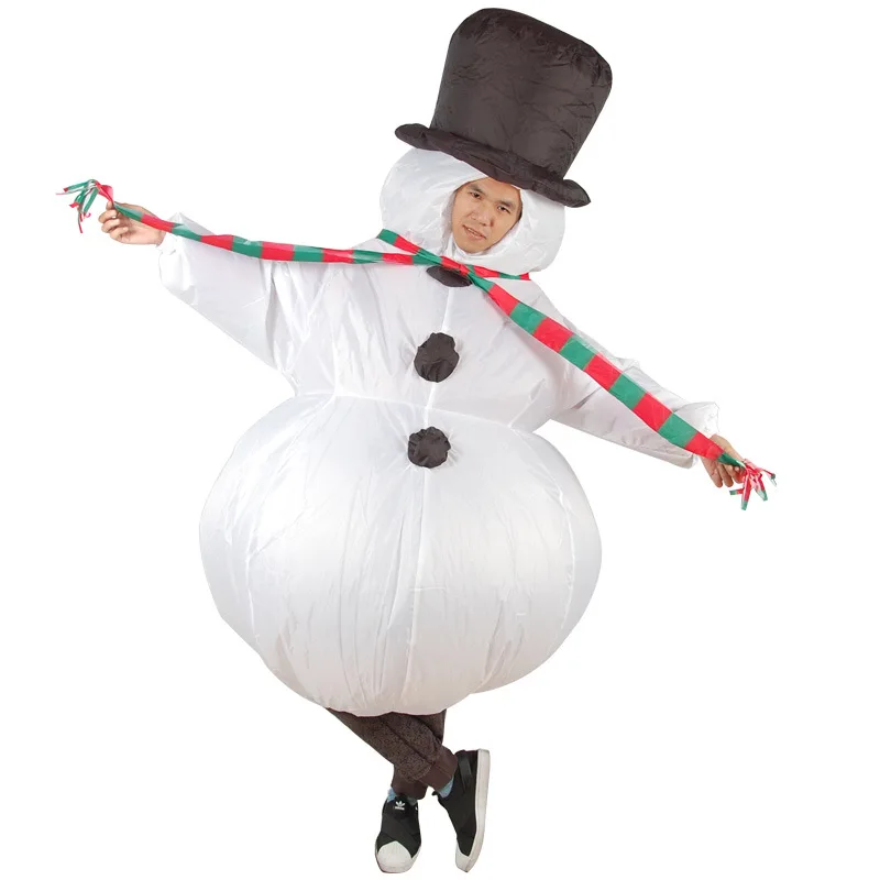 Новогодние карнавальные костюмы надувной костюм снеговика для взрослых надувные косплей платье костюмы на Хэллоуин