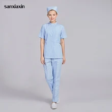 Sanxiaxin медицинская форма медсестры больница работа униформа медсестры хирургическая салон красоты лабораторный халат аптека женские наборы скрабов