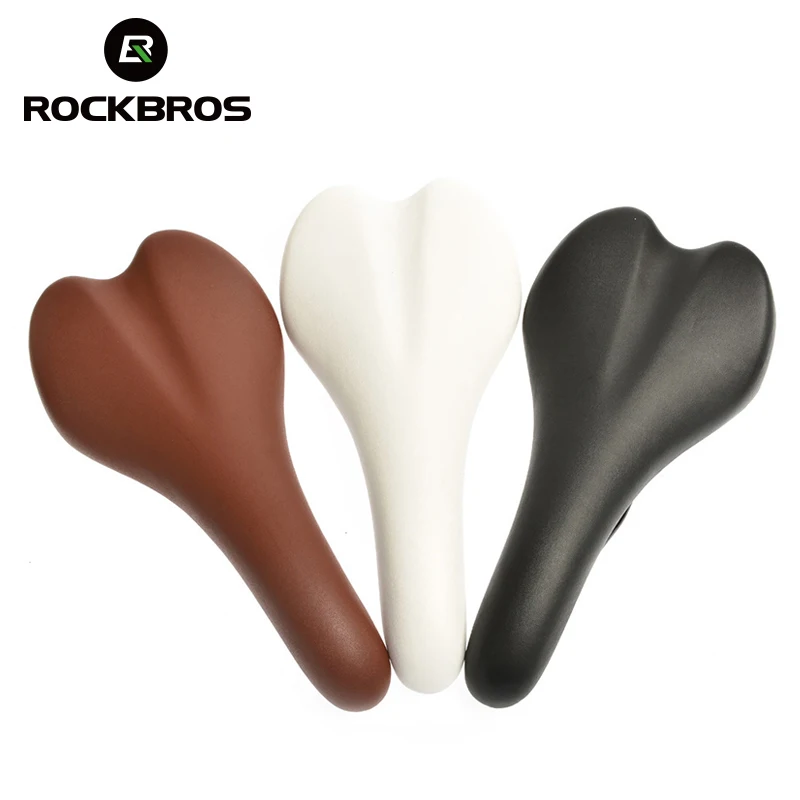 

RockBros Cycling Road Bike Bicycle Saddle Synthetic Leather Men Outdoor Sports Cycling MTB Bike Bicycle Seat Steel Rail Cushion