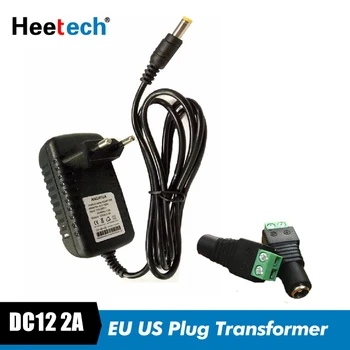 

EU US Plug Transformer Driver AC100-240V To DC 12V 2A LED Power Supply +1pcs Female Connector For LED Strip