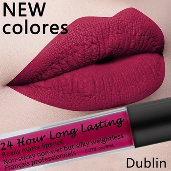 

TREEINSIDE 2904 Matte lipstick Moisturize silky satain felling non-sticky lasting 24 hour liquid lipstick plush matte
