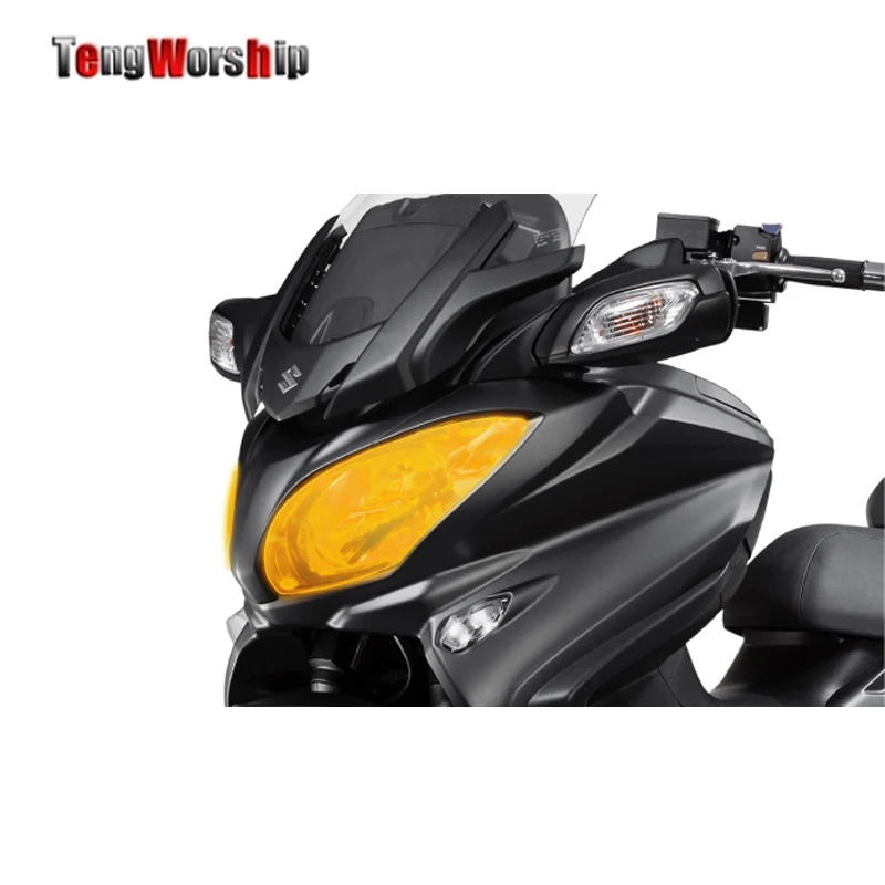 

TENGWORSHIP For Suzuki BURGMAN 650 17-18 Motorcycle Accessories ABS Headlight Protector Cover Screen Lens