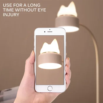 

4W Silicone Lamp Cat-Ear Lamp Dual Lighting Source USB Light Adjustable Brightness Eyes Protection Study Room Business
