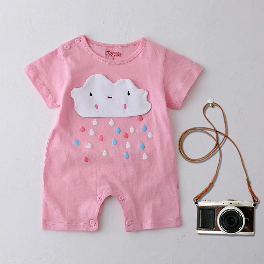

Huang Neeky #J5 Newborn Baby Boy Girls Cartoon Infant Rompers Jumpsuit Outfits Clothes O NECK SIMPLE Candy color Free Shipping