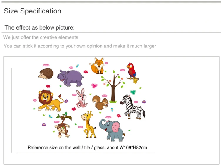 [SHIJUEHEZI] мультипликационные Животные наклейки на стену ПВХ материал DIY декоративные наклейки на стены для детской комнаты Детский зоопарк украшение дома
