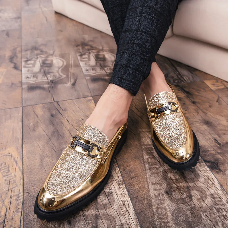 

Men Thick Bottom Dress Shoes Plus Size Luxury Italian Style Fashion Men Formal Shoes Men Bring Business Leather Shoes