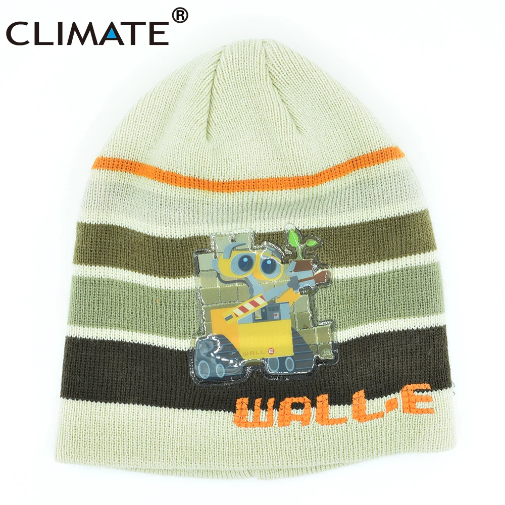 

CLIMATE WALL-E Robot ET EVE Kids Warm Knitted Beanie Skullies Soft Solid Winter Warm Hats Caps Headwear For Kids Children Baby