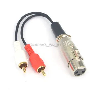 

XLR Y Splitter Patch Cable XLR Female to 2 RCA male Adapter Cable 0.6 Feet