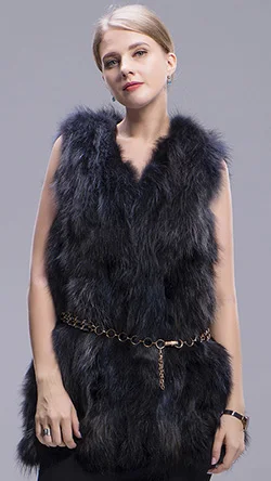 raccoon fur vest grey 7