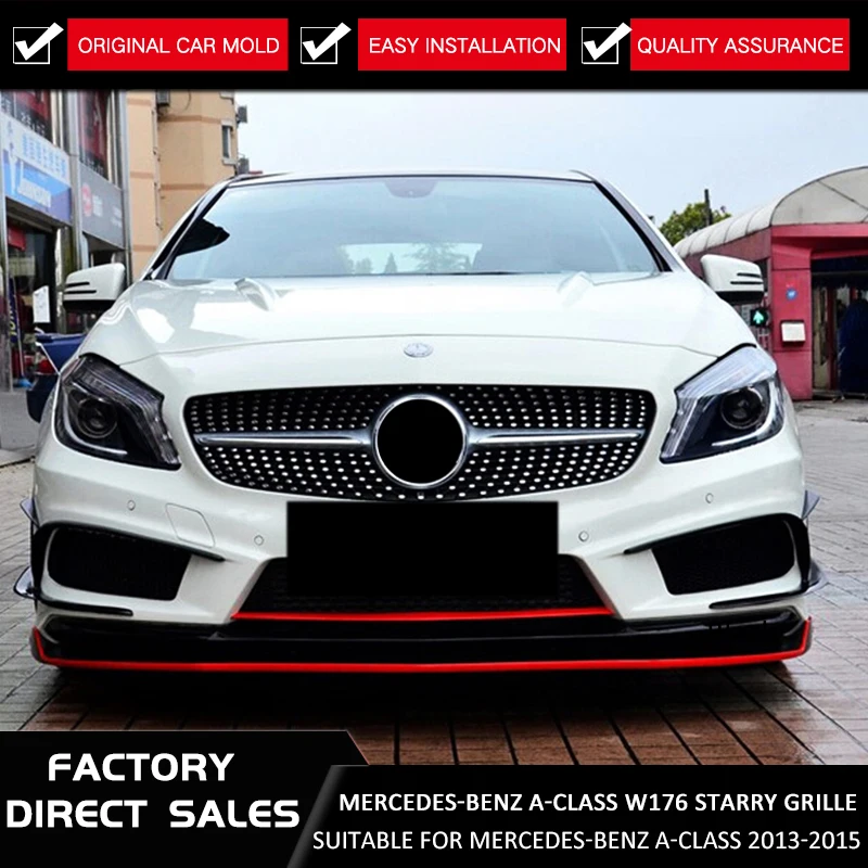Алмазная передняя решетка подходит для Mercedes Benz A-CLASS W176 a180 200 a250 260 A45 2013-15 авто