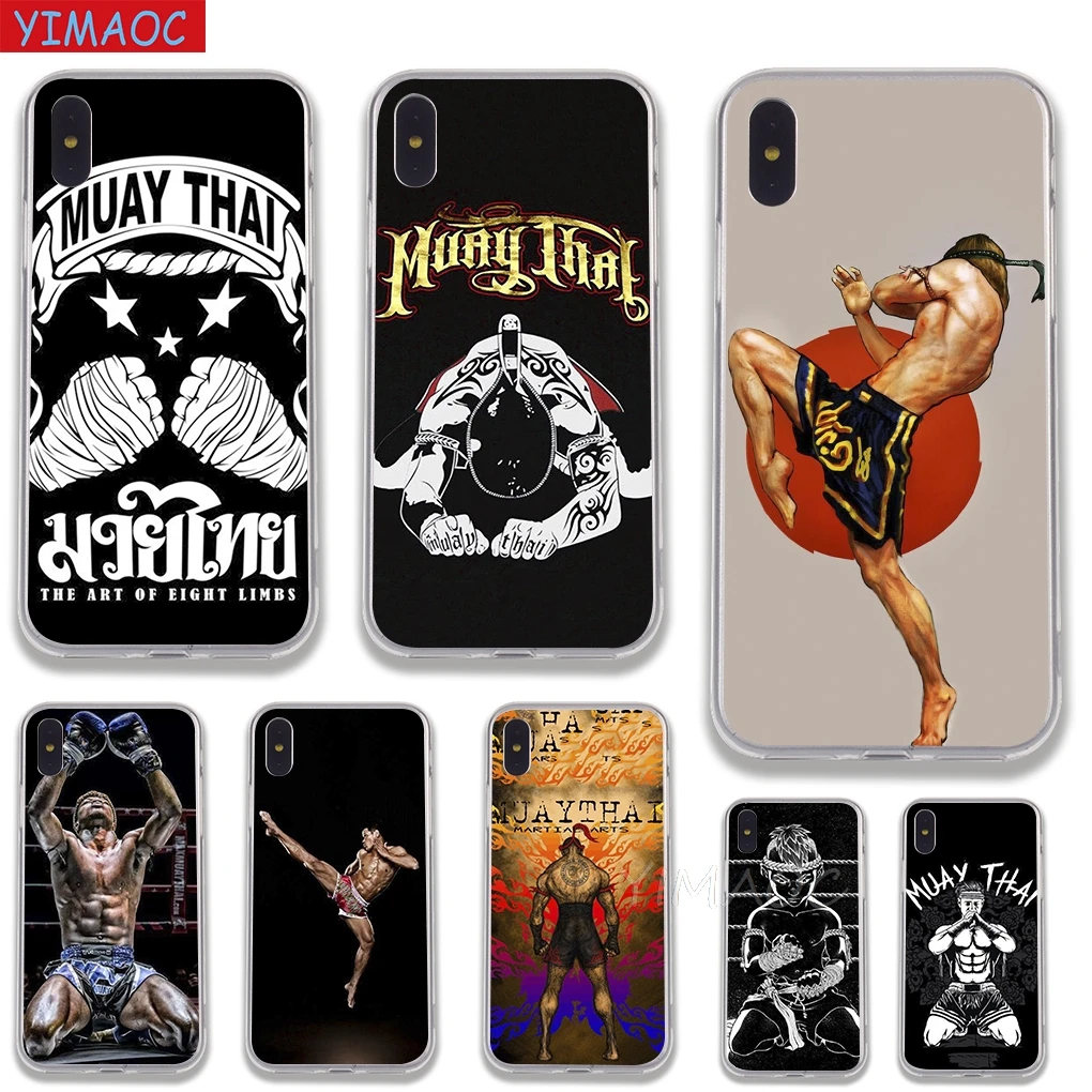 Мягкий чехол YIMAOC Muay thai world из ТПУ и силикона для iPhone 8 7 6 6S Plus 5 5S SE X XR XS 11 Pro Max |