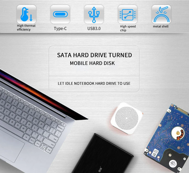 Blueendless 2,5 'внешний корпус HDD корпус алюминиевый Sata USB HD Caddy USB жесткий диск коробка ноутбук внешний жесткий диск корпус