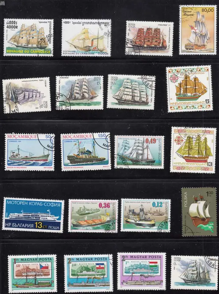 50 шт./лот парусник все разные из многих стран нет повторения неиспользованные почтовые марки для сбора
