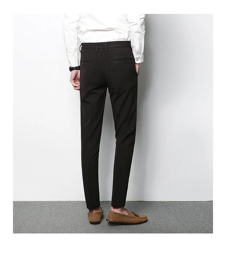 Новые однотонные Длинные мужские s корейские брюки Slim Fit мужские повседневные брюки модные деловые брюки мужские Черные Серые