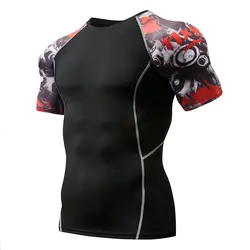 2019 Для мужчин футболки быстросохнущая облегающая фитнес бег футболки Для мужчин брендовая короткий рукав спортивная мужская