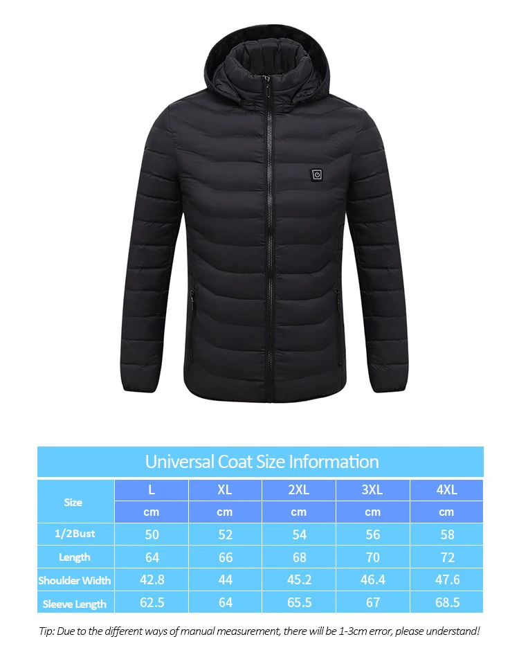 USB теплые куртки для мужчин и женщин пуховая хлопковая охлаждающая Куртка зимняя теплая уличная куртка однотонного размера плюс M~ 4XL