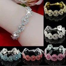 Горячая новинка ювелирный браслет Бесконечность для женщин Элегантная роскошная хрустальная запонка горный хрусталь браслет Модный Специальный дизайн вечерние подарки