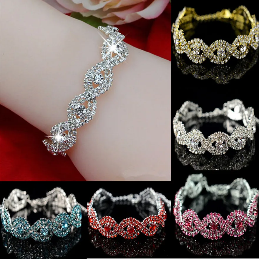 

2019 Hot New Jewelry Bangle Infinity Women Elegant Deluxe Crystal Cuff Rhinestone Bracelet Fashion Special Design Party Gifts