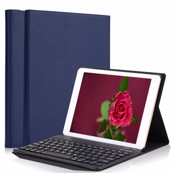 

Kemile Portable Leather Case For New iPad 2017 9.7 inch Cover Wireless Aluminum Alloy Bluetooth Keyboard for iPad 2018 Keypad