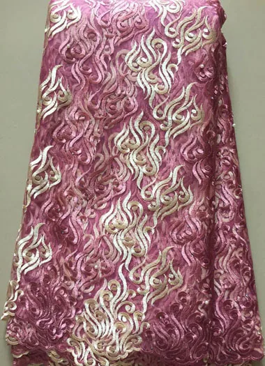 Африканская кружевная ткань высокое качество 5 ярдов кружевная Тюлевая ткань Африканская французская чистая кружевная ткань для Eveing платье FLL3308 вино