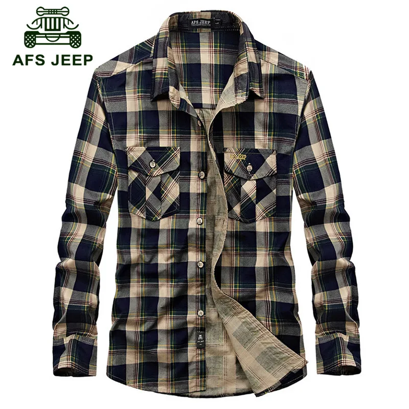 AFS JEEP 2016 Autumn font b men s b font good quality 100 cotton fashion casual