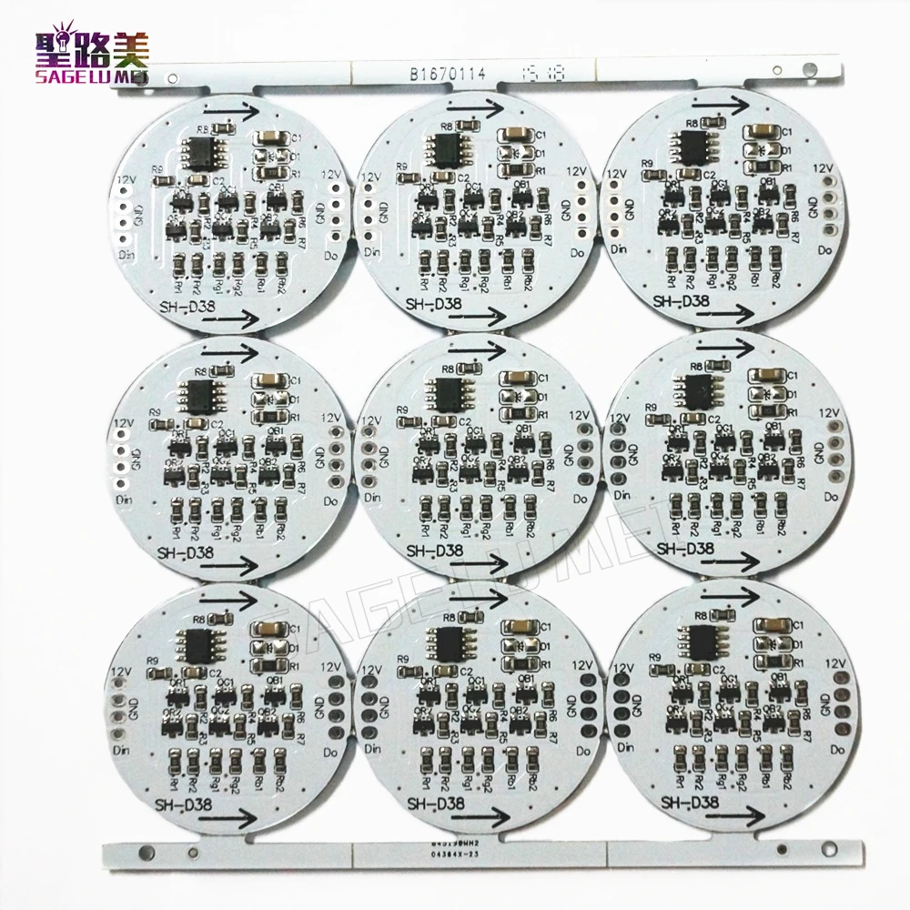 9 шт./лот 12В WS2811IC PCB 38 мм Диаметр D38 6 светодиодов 5050 SMD Светодиодная плата пикселей