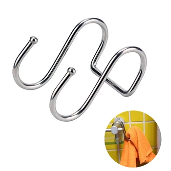 

3pcs Stainless Steel Double S Shape Storage Hook for Bathroom Kitchen Wall and Door Organizer Accessories Purse Hook