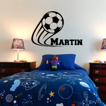 

Vinyl Soccer Football Wall Decals Personalized Name kids boy For Children Room Decor Stickers ,Size 41*60CM Free Shipping