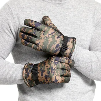 

Camouflage Men Gloves Plus Velvet Thicken Keep Warm Gloves Male Winter Outdoor Riding Windproof Anti-Skid Mittens
