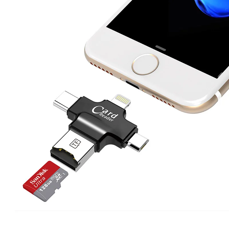 SanDisk карта памяти micro SD 64 ГБ 32 16 128 + 4 в 1 Type c/Lightning/Micro USB/USB 2 0|Карты памяти| |