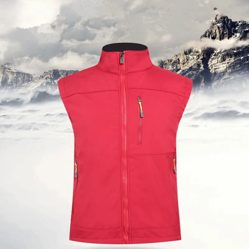 New waterproof and windproof high quality leisure outdoor vest soft shell jacket fleece free