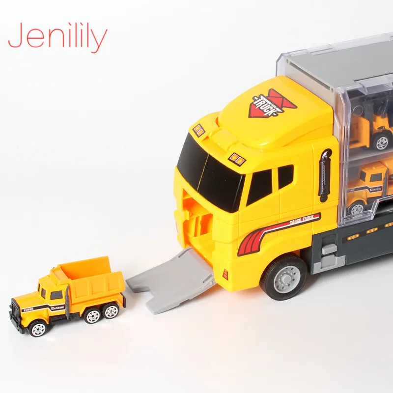 12 в 1 Инженерная модель мини автомобиля из сплава игрушки 1:64 вертолет грузовик