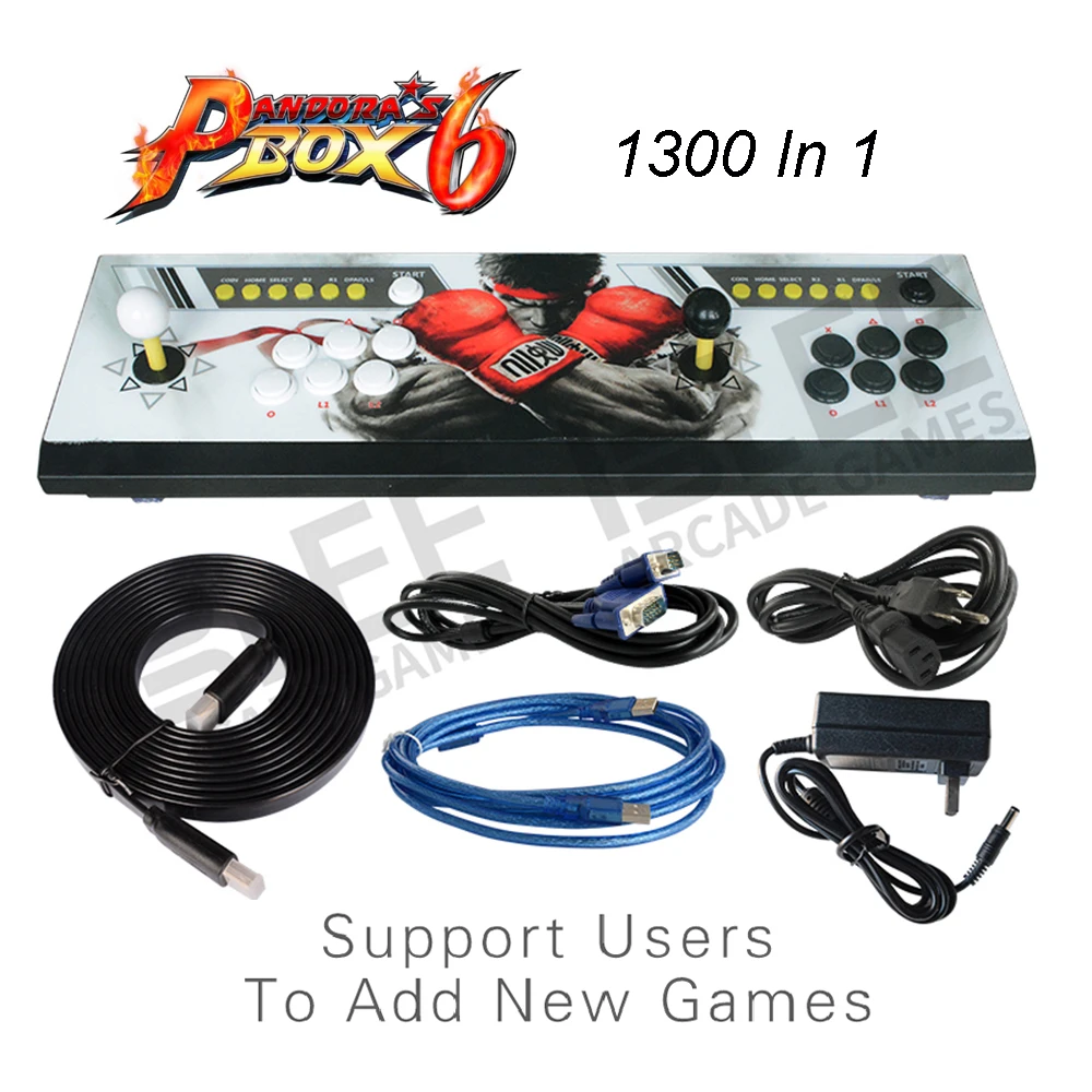 Pandora's Box 6 1300 в 1 Боевая семейная видео игра для 2 игроков игровой автомат поддержка пользователя добавить игры HDMI VGA выход