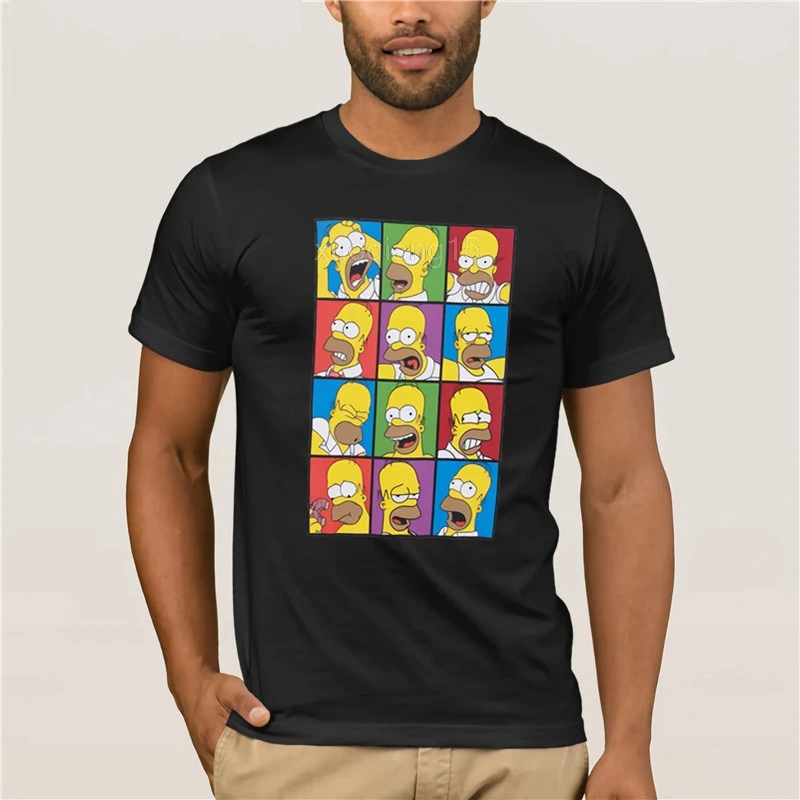 Симпсоны Гомер знаменитые лица мультфильм ТВ шоу взрослая Футболка Tee | Мужская