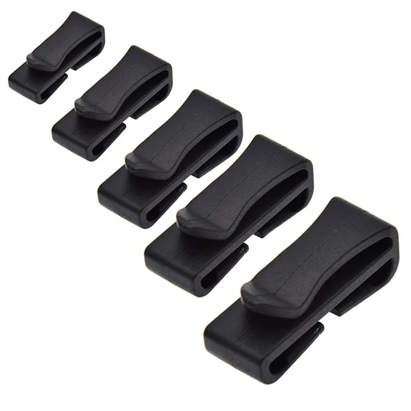 

10pcs 3/4" 1" 1-1/4" 2" Black Quick-Slip Keeper Plastic Buckles Ending clip Slider For MolleTactical Adjusting strap webbing