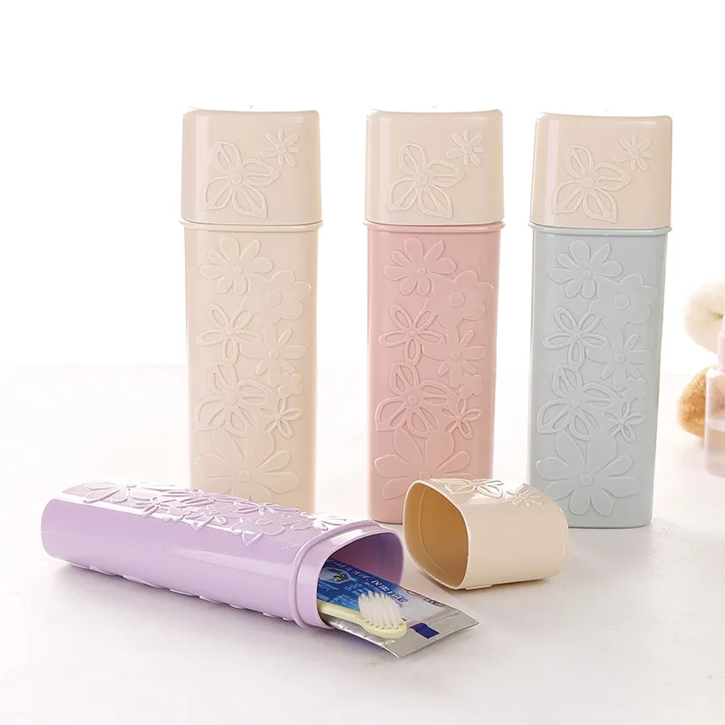 Elegant color portable toothbrush box Travel tooth box Cover toothpaste