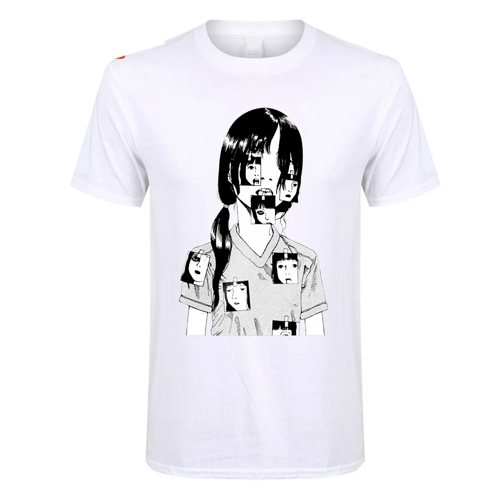 Horror Manga Junji Ito T Shirts for Men Shintaro Kago  Tee Shirt Tops Men's 100% Cotton Short Sleeve Clothes Male T-Shirts