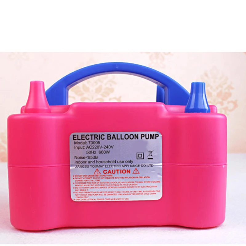  Mini Fashion Portable Electric Balloon Air Pump Inflatable Double Nozzle Gas Blower 220V Eu Plug