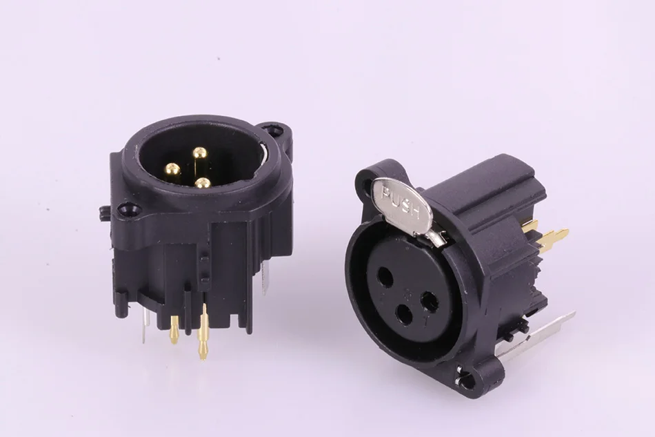 50 пар/100 шт. XLR разъема черного Пластик 3pin мужской/женский Джек Панель Крепление с