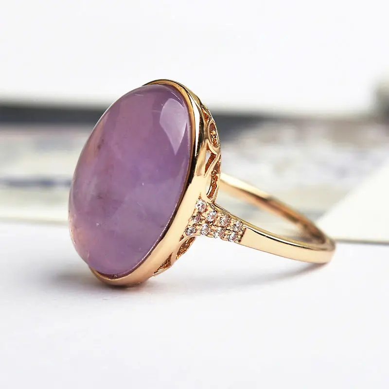Женское Ювелирное Украшение в стиле ретро|purple stone rings|chrysoprase ringsstone ring |