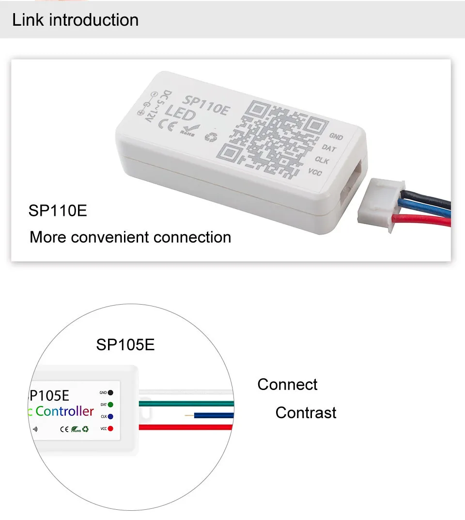 SP108E Wi-Fi WS2811 WS2812B светодиодный музыкальный контроллер SP107E SK6812 SP105E Bluetooth APA102 SP110E WS2801 Пиксели светодиодные полосы DC5-24V