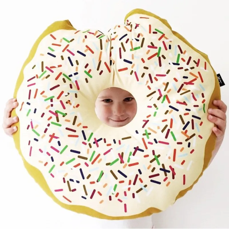 Cute Lovely Cushion Yellow Cartoon Donut Doughnut Cushion Pillow Room