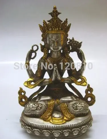 

Tibet antique imitation CHENREZIG buddha Bronze statue