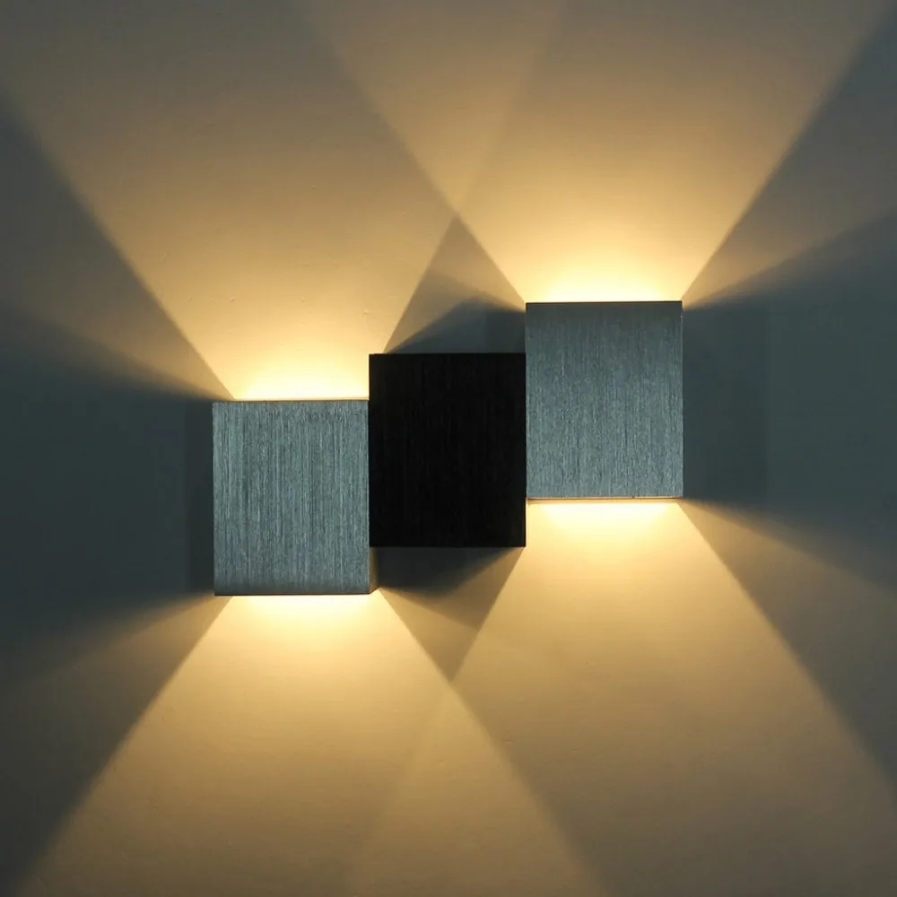 ECOBRT 2*1W High Power LED Wall Light Up&Down Modern Wall Lights Aluminum Wall Lamp for Stair Step Bedside Home Indoor Bedroom