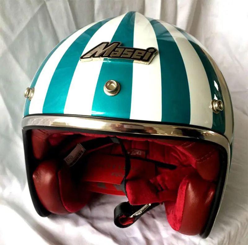 

MASEI Blue 501 ruby motocross helmets vintage retro helmet half helmet open face helmet ABS casque motocross